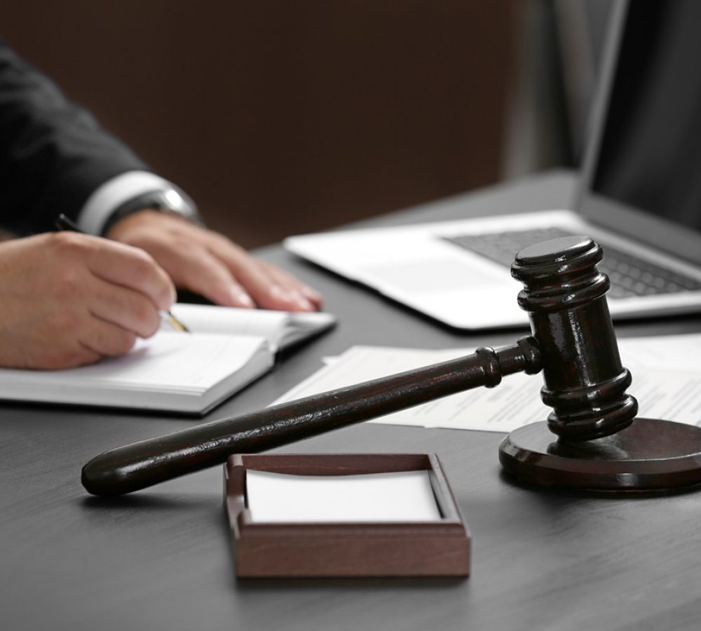 Judge,Gavel,On,Table,,Closeup
